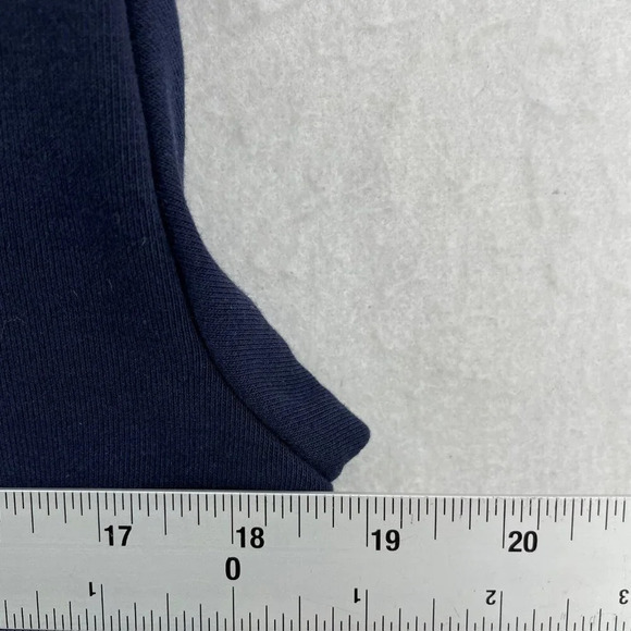 Tommy Hilfiger Sweatshirt Womens XS Navy Blue Mock Neck Ribbed Trim Drawstring - Picture 5 of 11